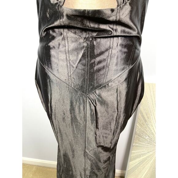 Retrofete Charity Halter Neck Bodycon Black Maxi Gown Size Large - Picture 9 of 15